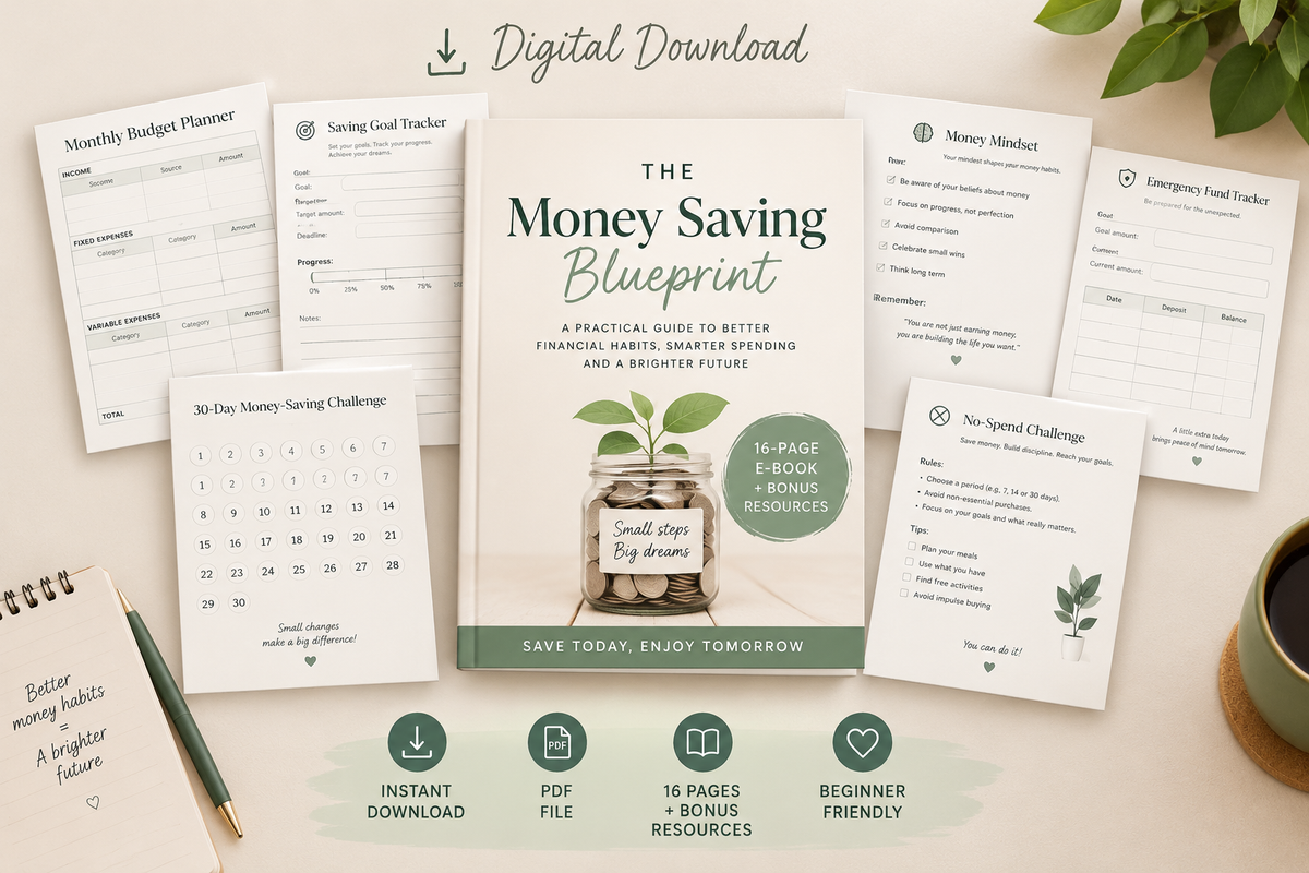 The Money Saving Blueprint – Digital Budget Planner & Savings Guide PDF